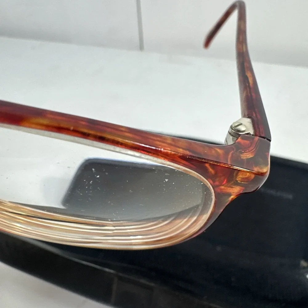 Vintage ARCADIA Eyeglasses‎ Frames ONLY 52-18 140MM Amber W/ Hard Case